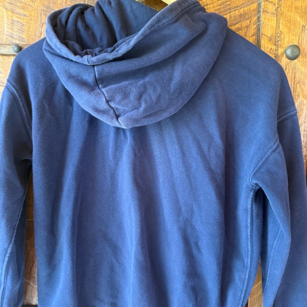 Gap Zip Up Hoodie Kids L 10 Navy Blue Cotton Blend Logo Fleece Sweatshirt - Picture 8 of 8